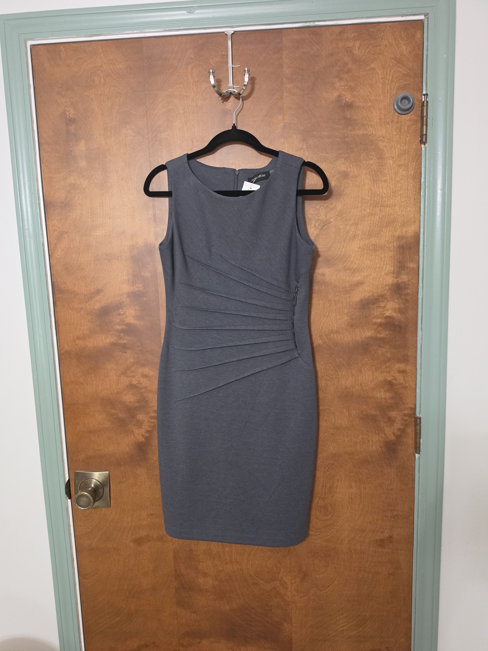 Ivanka Trump Slate Gray Sleeveless Sheath Dress